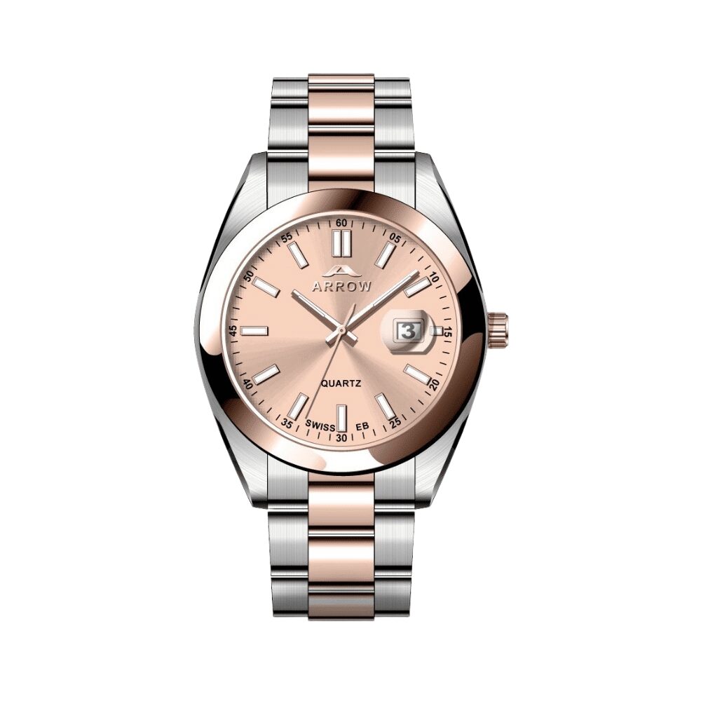 8 Arrow (5903) – Men’s Analog Display With Date | Stainless Steel Strap | With Color Variations - Image 1