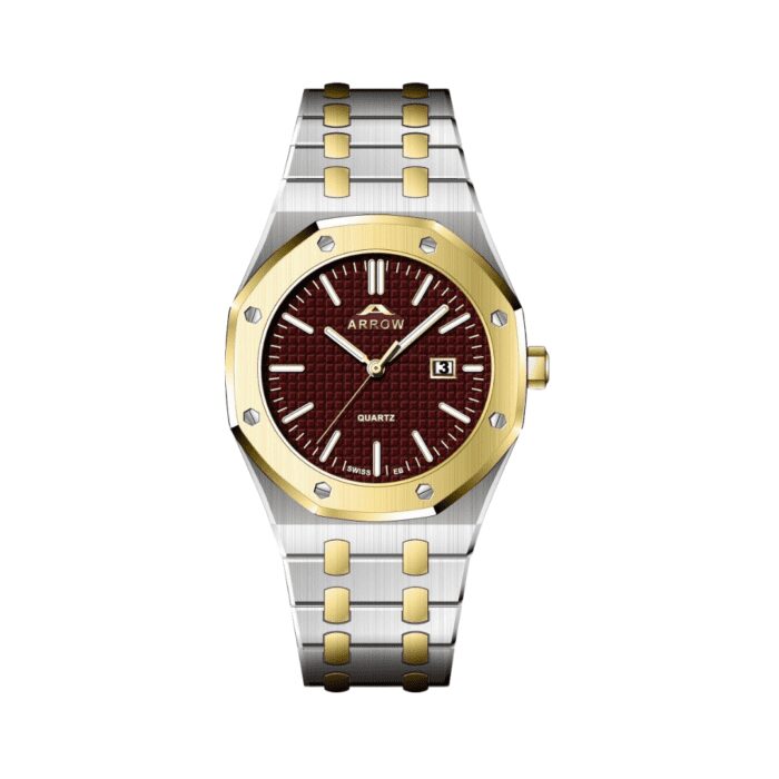 Arrow (5907) – Luxury Watch For Men | Analog Display With Date | Stainless Steel Strap | With Color Variations - Image 2