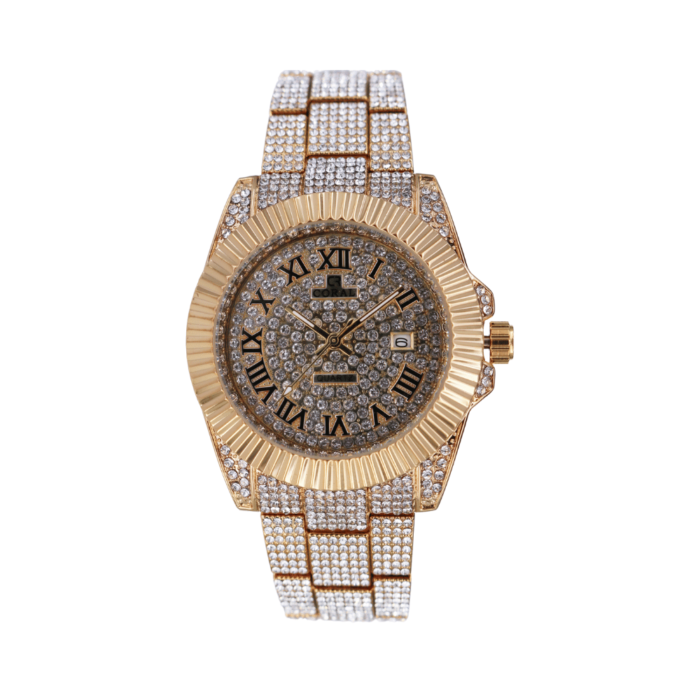 Coral (1030) – Premium Quality Swiss Quartz Analog Diamond Watch For Men With Date Function | Diamond Dial & Strap | Stainless Steel | With Color Variations - Image 4