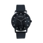 CR-9078 Coral Fashion Men's Watch, Leather Strap, Colour Black