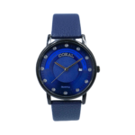 CR-9078 Coral Fashion Men's Watch, Leather Strap, Colour Blue