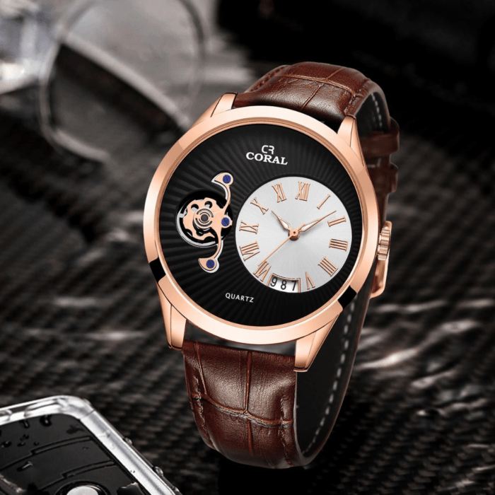 Coral Fashion Analog Watches, Leather Watches for Men