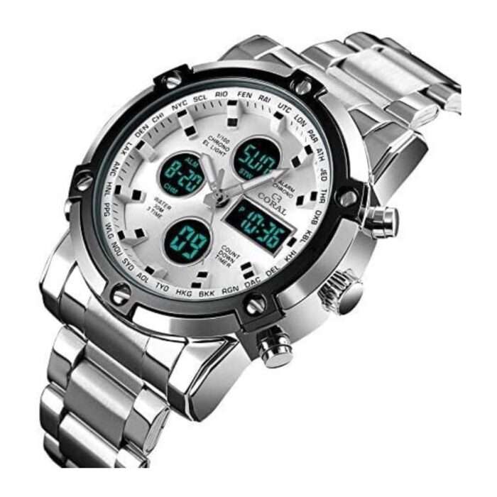 Coral Multifunctional Chrono, Dual Time, Day & Date, Watch For Men