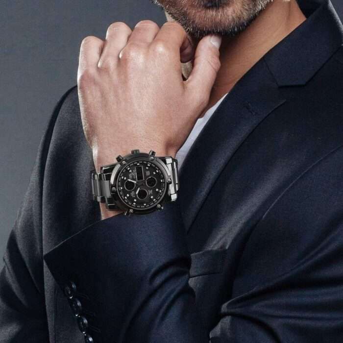 Coral Multifunctional Chrono, Dual Time, Day & Date, 3 ATM Water Resistant, Watch For Men