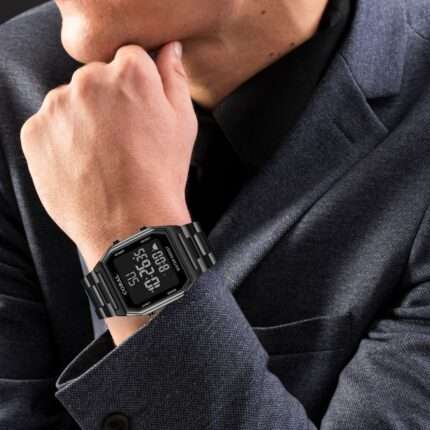 Coral Multifunctional, LED Digital Display, Stainless Steel, Luminous Electronic Watch For Men