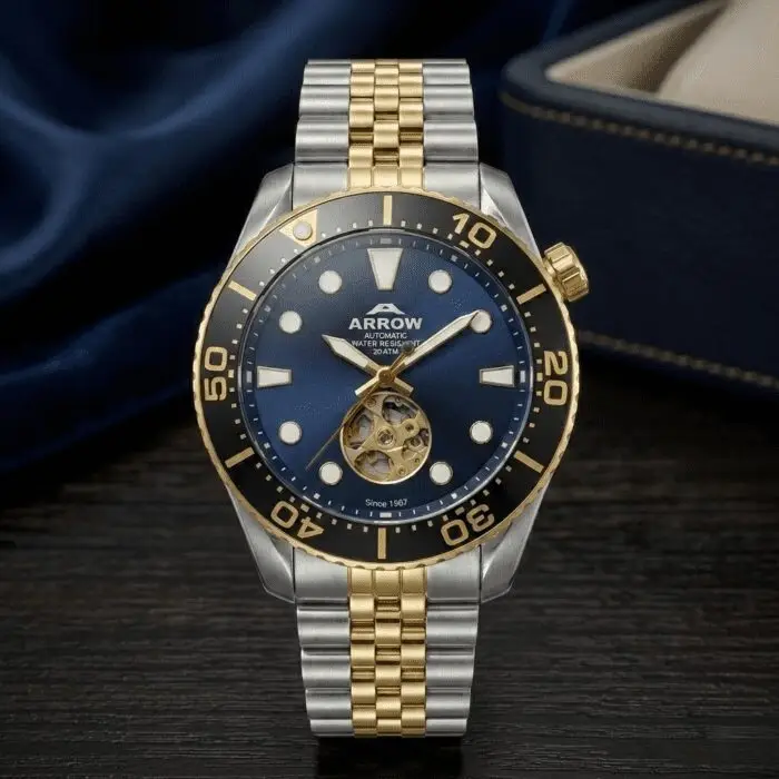 Arrow Automatic Premium Men's Watch, Luxury Men's Watch, High-Quality Stainless Steel, 200M Water Resistant, Japan Movement, Luxury Watch Dubai Men