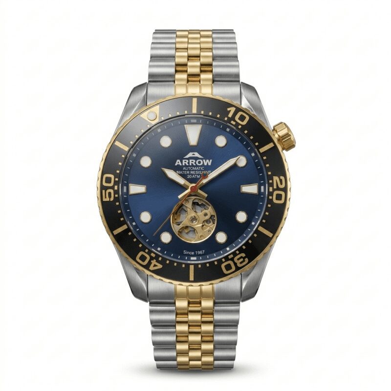 Arrow Automatic Premium Men's Watch, Luxury Men's Watch, High-Quality Stainless Steel, 200M Water Resistant, Japan Movement, Luxury Watch Dubai Men