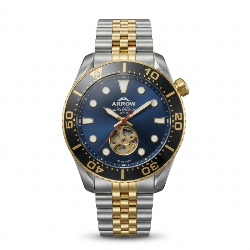Arrow Automatic Premium Men's Watch, Luxury Men's Watch, High-Quality Stainless Steel, 200M Water Resistant, Japan Movement, Luxury Watch Dubai Men