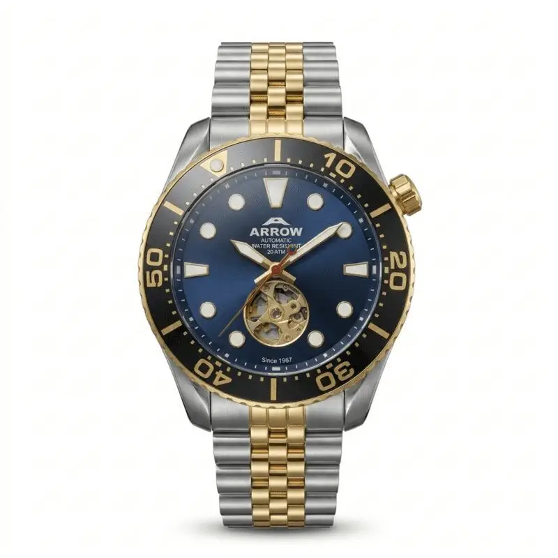 Arrow Automatic Premium Men's Watch, Luxury Men's Watch, High-Quality Stainless Steel, 200M Water Resistant, Japan Movement, Luxury Watch Dubai Men
