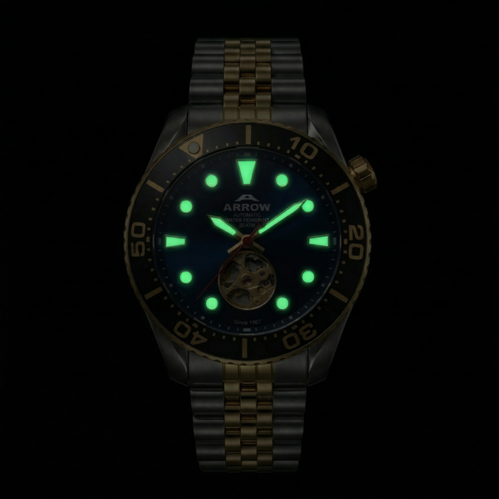Arrow Automatic Premium Men's Watch, Luxury Men's Watch, High-Quality Stainless Steel, 200M Water Resistant, Japan Movement, Luxury Watch Dubai Men