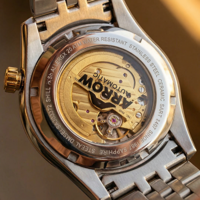 Arrow Automatic Premium Men's Watch, Luxury Men's Watch, High-Quality Stainless Steel, 200M Water Resistant, Japan Movement, Luxury Watch Dubai Men