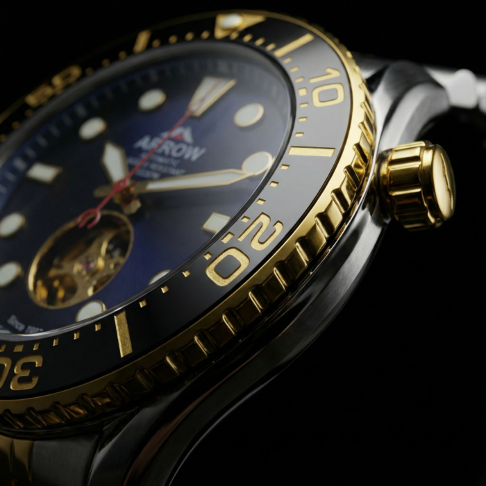 Arrow Automatic Premium Men's Watch, Luxury Men's Watch, High-Quality Stainless Steel, 200M Water Resistant, Japan Movement, Luxury Watch Dubai Men