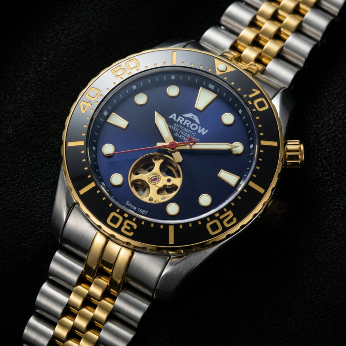 Arrow Automatic Premium Men's Watch, Luxury Men's Watch, High-Quality Stainless Steel, 200M Water Resistant, Japan Movement, Luxury Watch Dubai Men