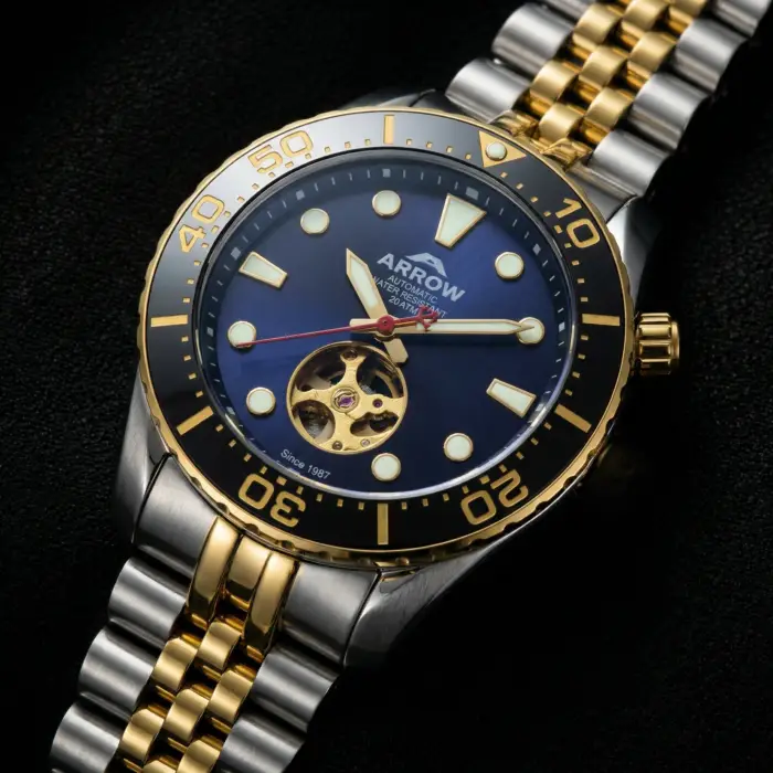 Arrow Automatic Premium Men's Watch, Luxury Men's Watch, High-Quality Stainless Steel, 200M Water Resistant, Japan Movement, Luxury Watch Dubai Men