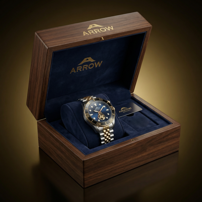 Arrow Automatic Premium Men's Watch, Luxury Men's Watch, High-Quality Stainless Steel, 200M Water Resistant, Japan Movement, Luxury Watch Dubai Men