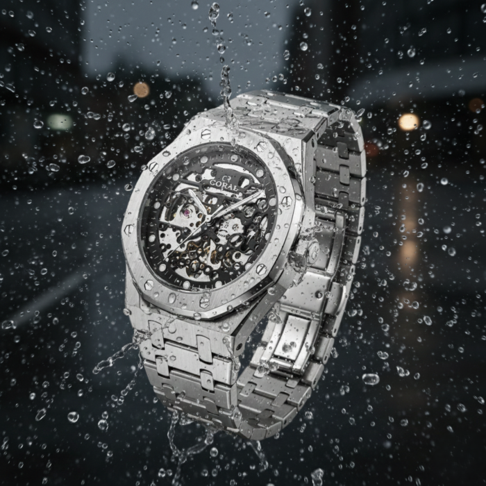 CORAL Automatic Premium Men’s Watch | Stainless Steel Case, Back & Bracelet | 30M Water-Resistant | 1-Year Warranty - Image 3