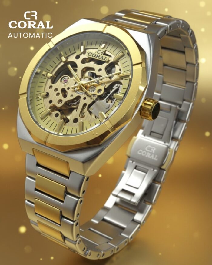 CORAL Automatic Premium Men’s Watch | Stainless Steel Case, Back & Bracelet | 30M Water-Resistant | 1-Year Warranty - Image 12