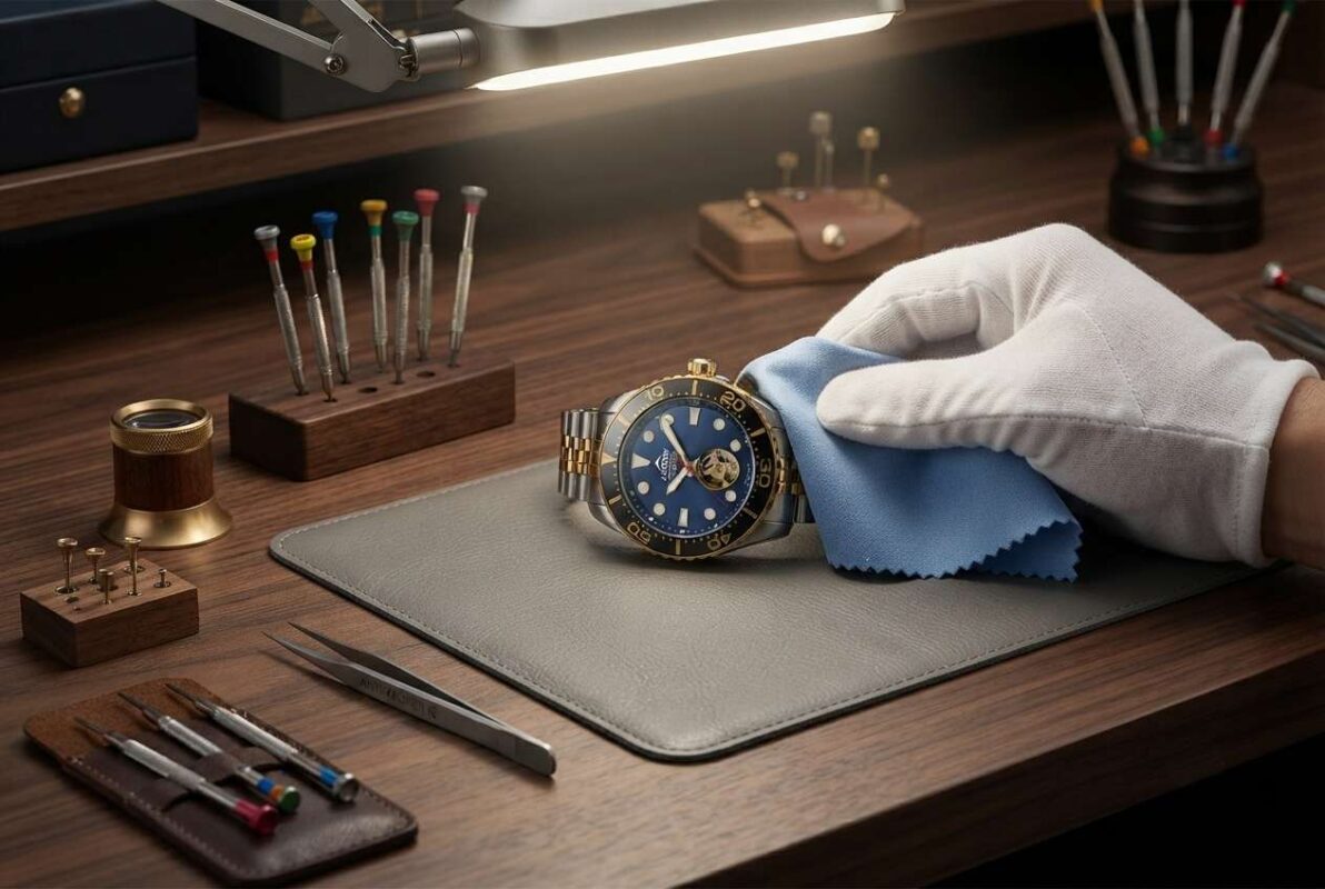 Cleaning and maintaining an automatic watch