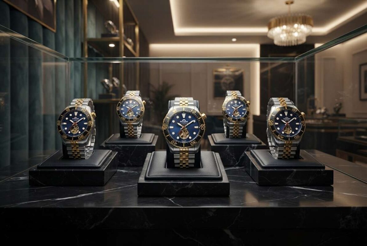 Premium ARROW Automatic watches in luxury showroom